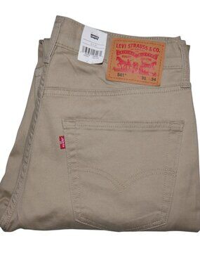 Levis 541 Athletic Fit Twill Jean Pants Men's Size 31x34 Stretch Beige/Tan NWT